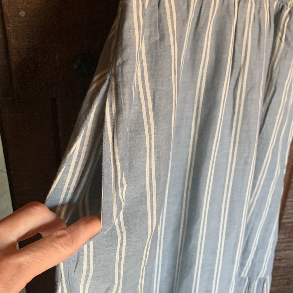 NWT Toad & Co Airbrush Maxi Dress High Tide 100% organic cotton uneven stripe XS - Picture 8 of 17